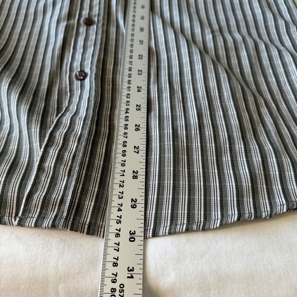 Arnold Palmer Men's M Long Sleeve Button Up Casual Dress Shirt Striped Gray Golf - Picture 11 of 13